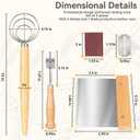 Danish Dough Whisk - Bread Whisk Set of 3 pieces, Bread Making Tools and Supplies, Danish Sourdough Whisks, Dutch Whisks for Dough, With Dough Scraper Sourdough Cutter, Lame Doughs Scoring Tool Blades