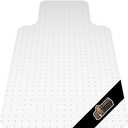 GORILLA GRIP Slip Resistant Office Chair Mat for Carpet Floors, Smooth Glide Under Desk Carpeted Floor Protector, Heavy Duty Plastic Computer Mats, Rolling Work and Gaming Chairs, 32.5x48 Lip, Clear (32.5"x48")