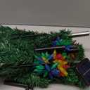 Upgraded Set of 2 Solar Christmas Tree, Outdoor Christmas Decorations,Prelit Xmas Tree w/ 100 LED Multi-color C6 String Lights for Outsdie Holiday Display Yard Front Porch Pathway Grave Cemetery Decor