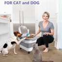 ANVS Airtight Collapsible Pet Food Container With Casters, Scoop and Small Container - Keeps Up To 20lbs Dry Dog Food Fresh (Grey)
