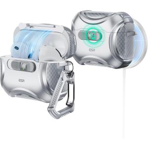 ESR for AirPods Pro 3 Case (2025), Compatible with Airpods Pro 3rd Generation Case (USB-C Cable), Effortless MagSafe, Drop-Proof Lock, Easy Open, Cyber Series, Gray