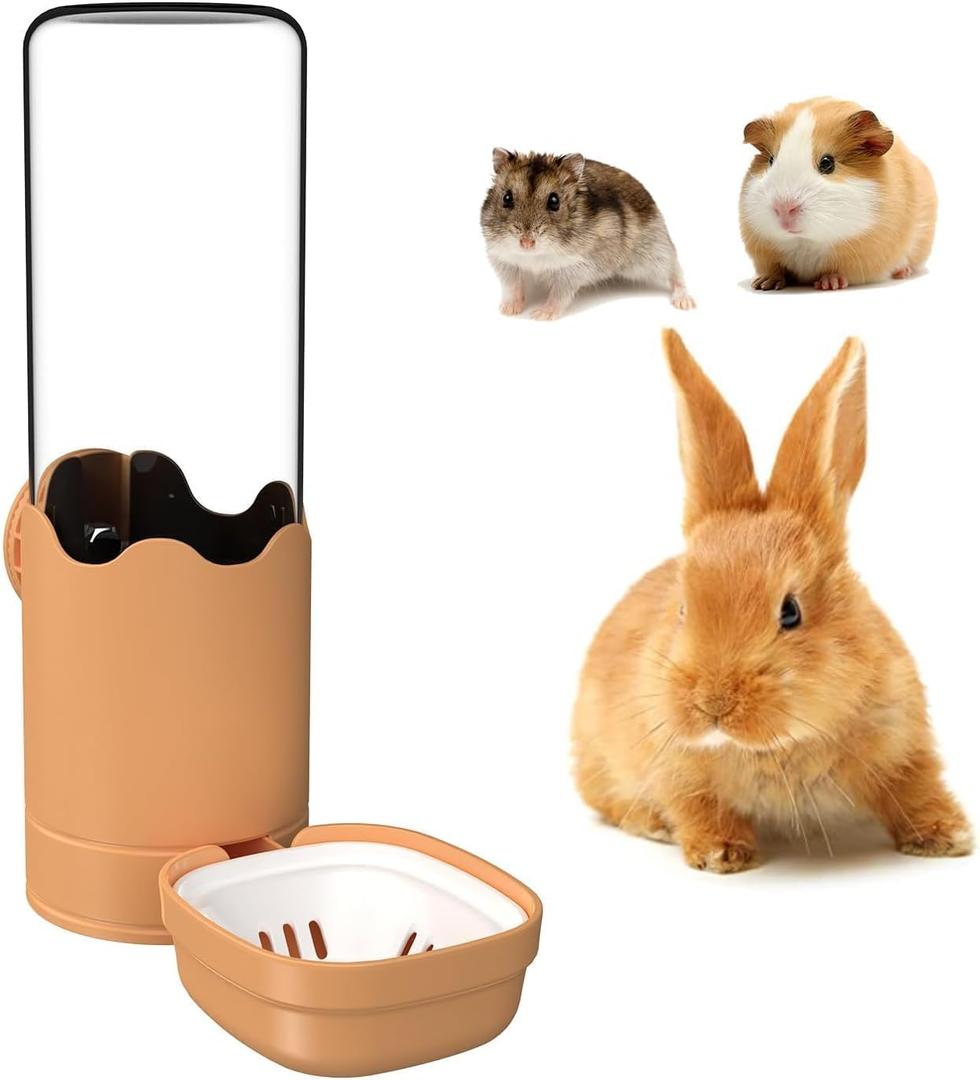 Pet Water Bottle for Cage Crate 17oz Rabbit Water Bottles Non-Drip Automatic Kettle Small Animal Water Bottle for Bunny Chinchilla Hedgehog Squirrel Ferret (Orange)