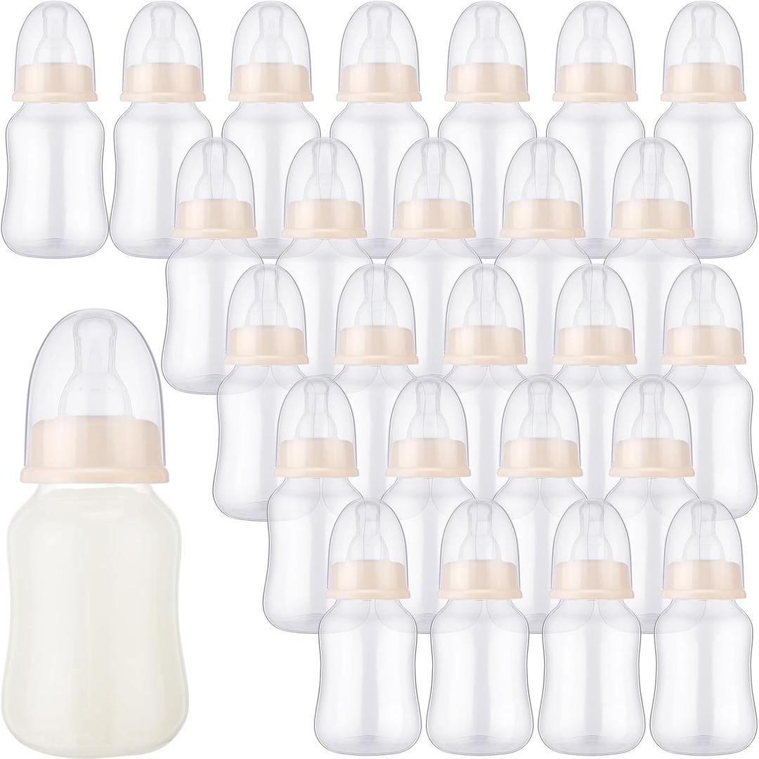 48 Pcs Baby Shower Favors Party Bottle Chug Game Mini Bottles Gift Sets for Gender Reveal Birthday Party Supplies Gift (Beige)
