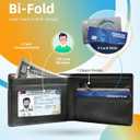 Credit Card Holder Wallet Rfid Blocking Kids Boys Bifold Teen Cool Cute for Cash with ID Window Cardholder Teenage Teenager, Eyeglass (Black)