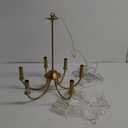 Gold Brass 6 Arm Chandelier with Crystal Pendant Cups 