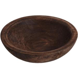 Hand Carved Wooden Decorative Bowl for Home Entryway Decor, Wood Centerpiece Bowl for Coffee Table Decor, Wood Dough Bowl for Farmhouse Decor (Brown)