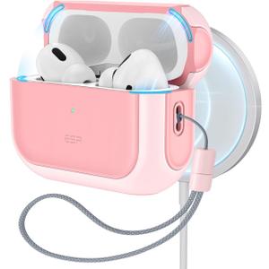 ESR for AirPods Pro 2 Case, Compatible with Airpods Pro Case 2nd / 1st Generation (2023/2022/2019), Compatible with MagSafe, Full Drop Protection Cover with Lanyard, Pink
