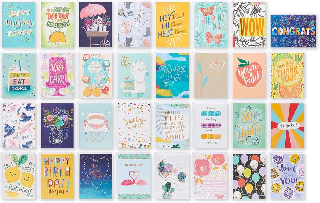 American Greetings Deluxe All Occasion Card Assortment - Birthday, Wedding, Thanks and More (32-Count)