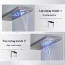 AlenArt Shower Panel LED Shower Tower System with Rainfall Waterfall Shower Head, 4 Body Massage Jets,Hand Shower Sprayer and Tub Spout Stainless Steel, Brushed Nickel