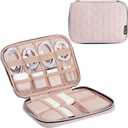BELALIFE Portable Travel Cable Organizer Bag, Tech Storage Bag for Cord, Charger, Phone, Earphone, Hard Drive, USB, SD Card and Electronic Accessories, Pink