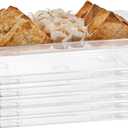 Exquisite - 6 Pack Crystal Clear Premium Quality 14.5"x 9.5" Rectangle Plastic Disposable Serving Trays For Parties - Heavy Duty Serving Platter And Serving Trays For Eating (Medium - 14.5" x 9.5")