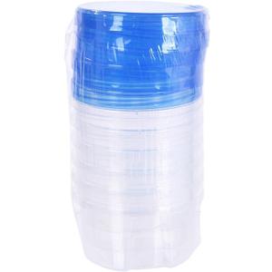 Refrigerator storage box, fresh-keeping box, round scale, microwave food insurance dispensing box (0.5L *6 set, Transparent box with blue lid)