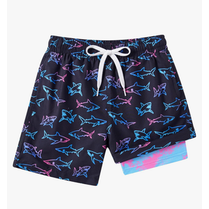 Boys Swim Trunks with Compression Liner Swimming Shorts Quick Dry Bathing Suit for 5-6 Years