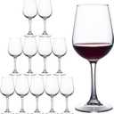 Fully Tempered Wine Glasses, Shock Resistant Wine Glass Set for Red or White Wine, Dishwasher Safe Stem Glasses for Restaurants, Bars, Home (Set of 12, 12 oz)