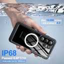 ANTSHARE IP68 Waterproof Case for Samsung Galaxy S26 Ultra [2026] - MagSafe Compatible, Built-in Screen/Lens Protector - Shockproof Full Body Protection for Swimming/Outdoor, Black/Clear