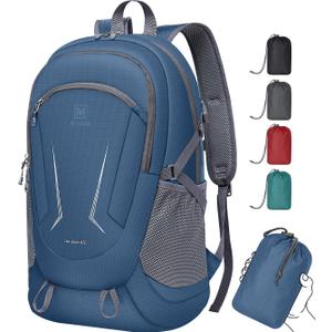 MIYCOO Backpack - Ultra Lightweight Packable Backpack for Travel Camping, 45L Hiking Back Pack Waterproof Foldable Daypack for Men Women Blue