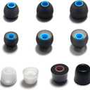 Ear Tip Replacement Set, Compatible with Most Popular in-Ear Headphone Brands.This Set Includes Both Silicone and Memory Foam Ear Tips. (Blue/Grey)