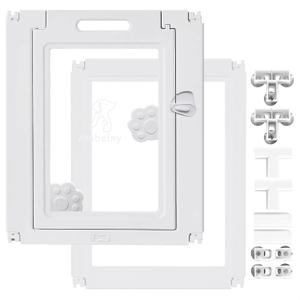 2Pcs Panel Extention Kits-Clear Acrylic Plastic Dog Door+Panel Indoor,for Puppy Cat Bunny Pet Pen