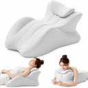 Large 27° Memory Foam Wedge Pillow for Back & Leg Support（Light Gray） | Large ergonomic wedge with 27° angled support for the neck, back, waist, reading, prone relaxation and leg elevation