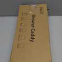 HapiRm Hanging Shower Caddy Over the Door with Soap Holder, No Drilling Adhesive Shower Organizer with 11 Hooks, Rustproof & Waterproof 304 Stainless Steel Bathroom Shelves - Black