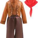 Toddler Kids Costume Vest Halloween Cosplay Shirt Outfit with Scarf for Boys Girls