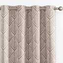 jinchan 80% Blackout Curtains for Living Room, Geometric Patterns Drapes for Bedroom, Window Treatments for Room Darkening, Grommet Top Thermal Insulated Curtains 84 inch Length 2 Panels Set, Brown