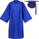 Unisex Matte Graduation Gown and Cap Set with Tassel for Middle High School Bachelor 48