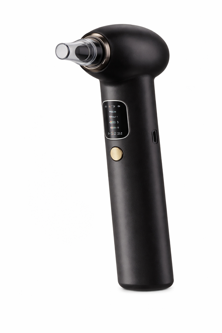 Blackhead Remover Pore Vacuum, Facial Pore Cleaner, Black Head Remover Suctioner with 3 Modes & 5 Probes, USB Rechargeable Blackhead Vacuum Pore Cleaner with Hot Compress Function (Gray)