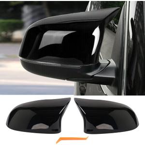 Side Mirror Cover Caps Compatible with 2014-2018 X3 F25 X4 F26 X5 F15 X6 F16 Glossy Black