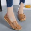 VenusCelia Women's Natural Comfort Walking Flat Loafer (Beige), Size 9.5 M