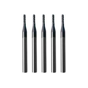 5Pcs 1/16" Carbide Ball Nose End Mills, ALTiN Coated, 4 Flute, Ball End Router Bit for Hardened Steel, Stainless Steel, Alloy Steel, Aluminum, CNC Router Bits with 1/8" Shank Diameter