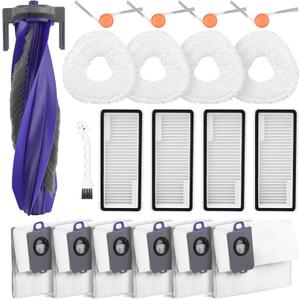 20 Pcs Accessories kit for NARWAL Freo X10 Pro Robot Vacuum, 1 Main Brush, 6 Dust Bags, 4 Hepa Filters, 4 Mop Pads, 4 Side Brushes, 1 Clean Tool, Replacement Parts with Narwal Freo X10 Pro