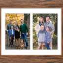 8.5x11 Picture Frame Display 2 opening Double 5x7 Picture Frame Collage,Multi Photo Frame with Mat,Plexiglass,Horizontal and Vertical Formats for Wall Decor,Carbonized Brown Wood Grain