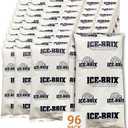 ICE-BRIX Ice Packs for Shipping 5 X 2 3/4" (96 pack bulk) Food-Safe Reusable Refrigerant Gel Ice Packs for Lunch Boxes, Coolers & Mailing Perishables; Instant Cold Packs for Shipping
