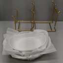 Fruit Bowl for Kitchen Counter, 3 Tier Ceramic Fruit Basket with Metal Stand, Tiered Fruits Stand for Countertop, Serving Bowls for Fruit Vegetable Snack Nuts (Gold, White)