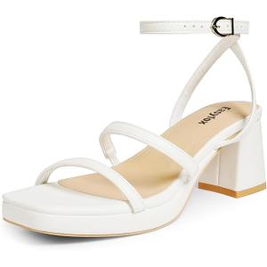 Platform Sandals for Women Open Toe Chunky Heels Two Strap 7cm/2.76" Platform Heels Size 6