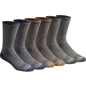 Dickies Men's Dri-tech Original Moisture Control Crew Socks, Heathered Colors (6 Pairs), Large