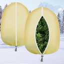 2-Pack 120x120 Inch Large Plant Covers Freeze Protection, 2.4oz/yd Frost Cloths for Outdoor Plants, Winter Tree Covers with Drawstring, Frost Cloth Plant Freeze Protection for Shrubs and Trees