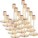 Sieral Candle Holders Bulk Taper Candlesticks Holders Set Modern Decorative Metal Candelabras for Wedding Anniversary Home Dinning Table Centerpiece Xmas Party Decor(Gold,15 Pcs)