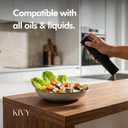 KIVY Glass Oil Sprayer for Cooking Precise Oil & Vinegar Spray Bottle Oil Mister Spray Bottle for Food Includes Funnel Perfect for Cooking & Air Fryer (Black)