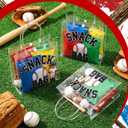 Wesnoy 20 Pcs Baseball Snack Bags with Handles Reusable Baseball Goodie Bags for Candy Birthday Party Supplies 8 x 8 x 3.15''