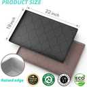 SIKADEER Waterproof Under Sink Mat 22x19, Raised Edge Silicone Mat Under Sink Shelf Liner, Sink Protector Kitchen Cabinet Tray for Bathroom Vanity and Small Cabinets, Cat Food Mat