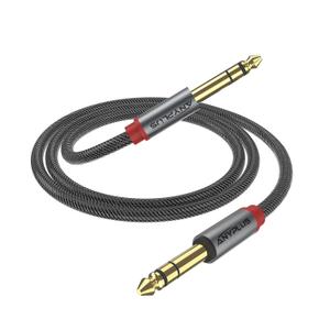 Instrument Cable,16.5ft/5m-1pack 6.35mm Male to Male 1/4 inch to 1/4 inch Audio Cable, Fish Wire Braided TRS Cable, for Guitar Cable, Bass, Keyboard, Mixer, Amplifier, Equalizer, Speaker. (Straight Angle)