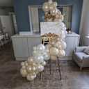 White Balloon Arch Kit, 120pcs Pearl Balloon Garland Arch Kit, Pearl Balloons with Black Long Balloons for Boho Birthday Wedding Bridal Shower Bachelorette Baby Shower Engagement Party Decorations