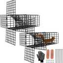 Lettry 2 Packs One Way Squirrel Door, 3"x3"x9" Black Wildlife Exclusion Device, Humane One Way Exit for Attic, Soffit, Chimneys & Vents, Stainless Steel Easy Install with Hardware