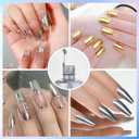 18ml Mirror Nail Polish, Silver Metal Nail Polish for Drawing Manicure No Need UV/LED Cure