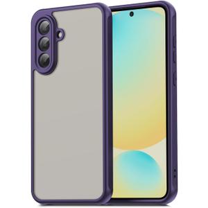 4 x Case for Samsung Galaxy S24 FE,Translucent Matte Hard PC Back & Soft TPU Bumper Protective Phone Cover with Dropproof,Anti-Fingerprint,Slim Frosted Case,Purple