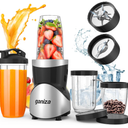 Ganiza Smoothie Blender, 900W Blenders for Shakes and Smoothies, 15-Piece Personal Blender and Grinder Combo for Kitchen, Smoothies Maker with 4 BPA-Free Portable Cup, Nutritious Recipe