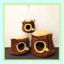 Guinea Pig Hideout Hamster Cage Accessories,Stump Style Soft Washable Hedgehog,Ferret,Rat Hammock for Cage,Chinchilla,Ferret, Bunny Bed,Small Animal Houses & Habitats (Small)