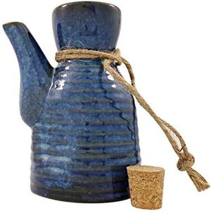 Needzo Traditional Japanese Soy Sauce Dispenser With Cork Stopper and Easy Pour Spout, 7 Ounce